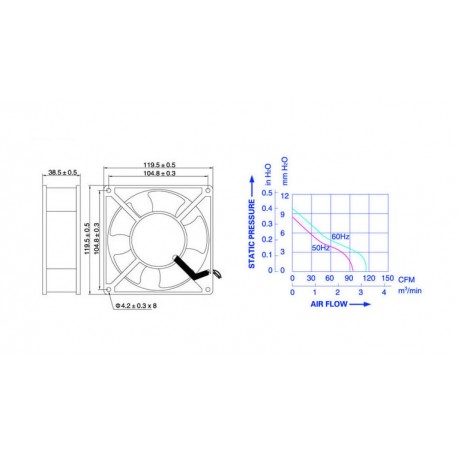 Ventilatore YJF12038HB per sistemi HVAC e refrigerazione industriale, marca [product_brand].