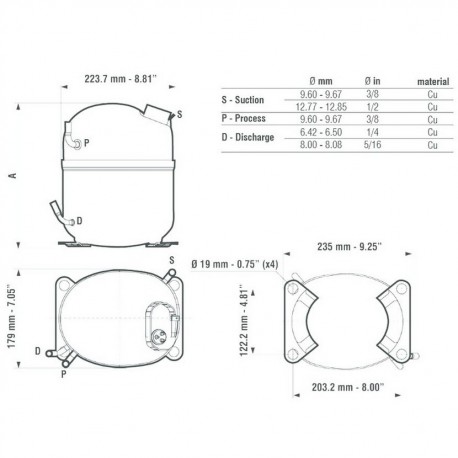 Compressore Ermetico Aspera NJ9232GK-V CSR BOX