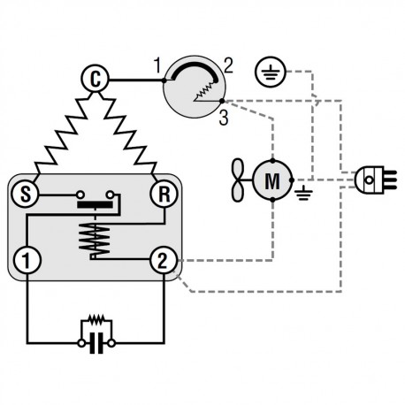Circuito elettrico per compressore NT6217Z CSIR, impianto HVAC e refrigerazione industriale.