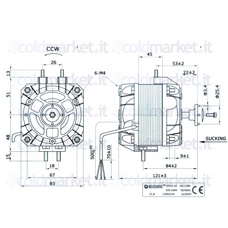 Ventilatore Yzf-34 34 Watt Pentavalente Weiguang x12 per sistemi HVAC e refrigerazione.