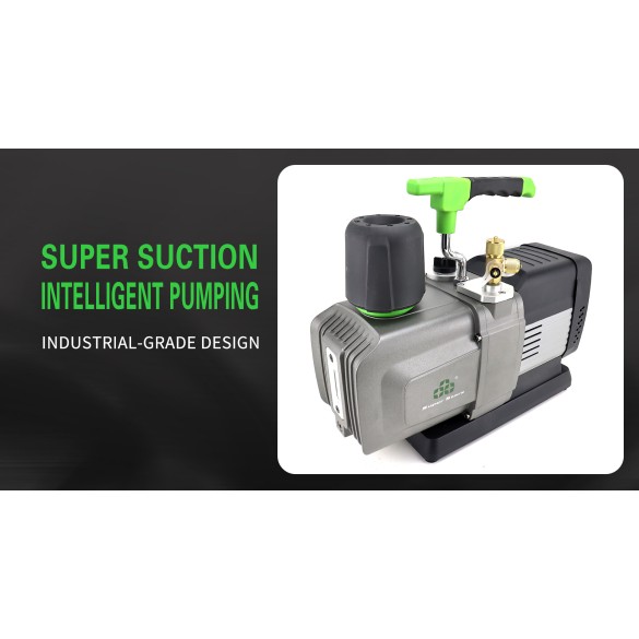 Pompa del Vuoto ST-15BM 425 L/min Doppio Stadio con Valvola Solenoide e Vacuometro