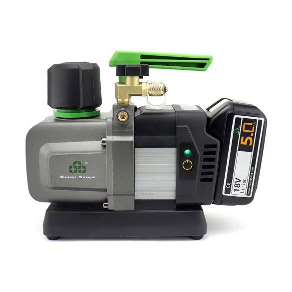 Pompe à Vide ST-2BMC 70 L/min Double Étape Brushless à Batterie avec Vanne Solénoïde et Manomètre