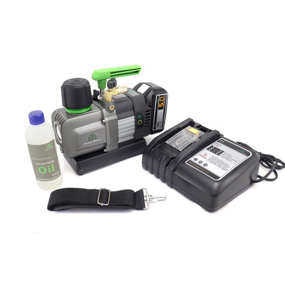 Pompe à vide ST-2BMC 70 L/min à double étage sans balais à batterie avec électrovanne et vacuomètre