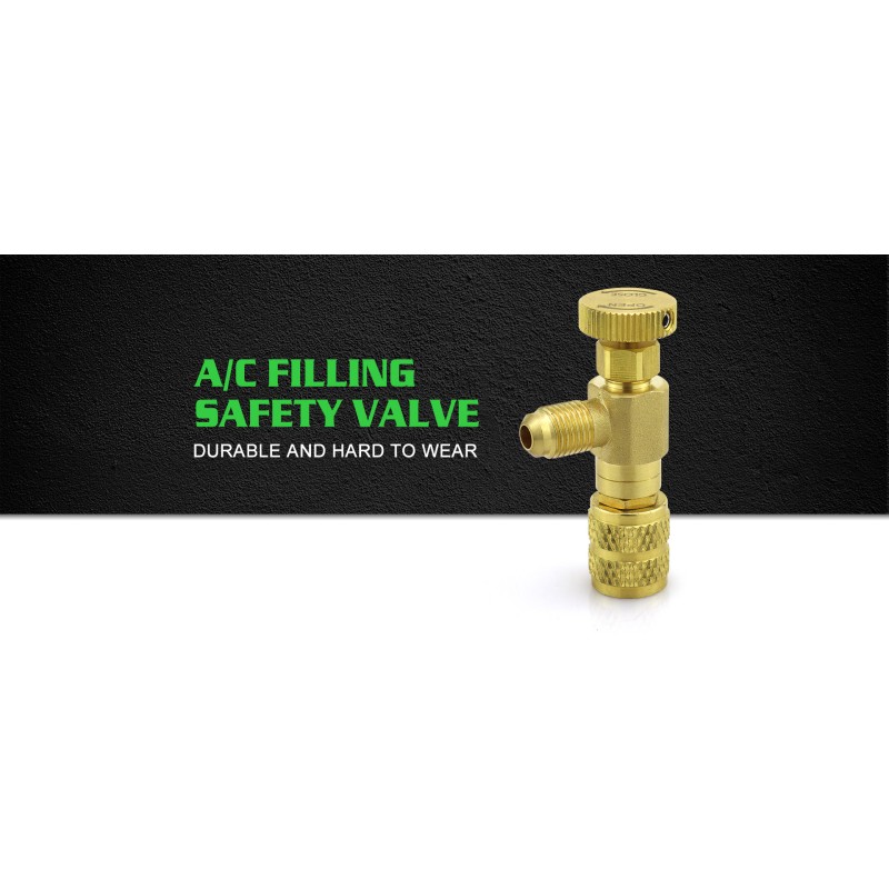 Rubinetto premivalvola ST-VC1 F-1/4″ SAE × M-1/4″ SAE per carica refrigerante HVAC/R