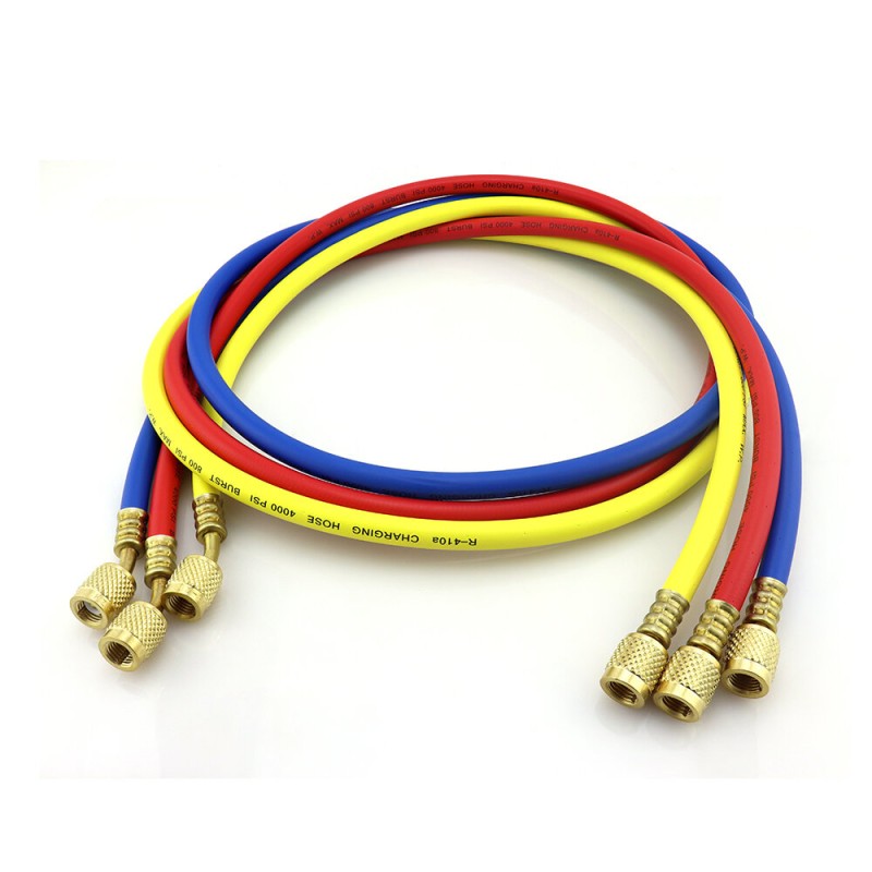 Set di tubi di ricarica refrigerante CT-360-RYB-P 150 cm 1/4″ SAE per HVAC/R