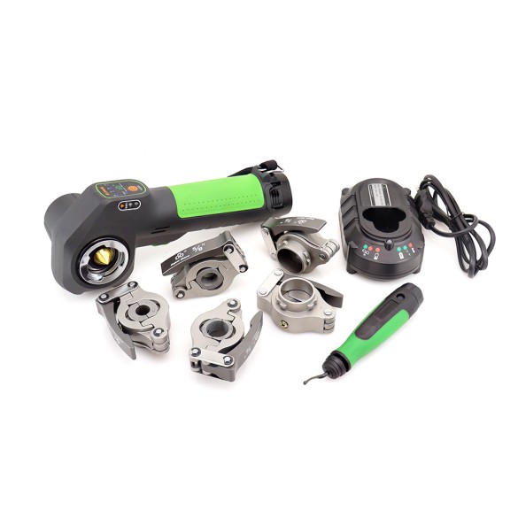 Kit flangiatubi a batteria ST-E800M completo di ganasce metriche e accessori