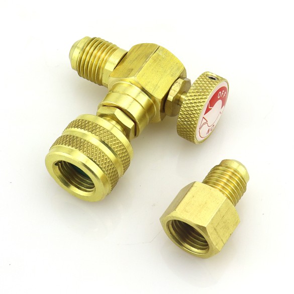 Rubinetto premivalvola rapido ST-VB2 F-5/16″ x M-1/4″ per sistemi HVAC/R.