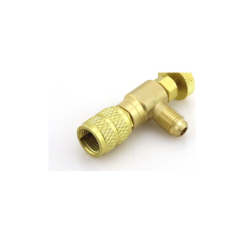 Rubinetto premivalvola ST-VC2 F-5/16″ SAE × M-1/4″ SAE per carico refrigerante HVAC/R