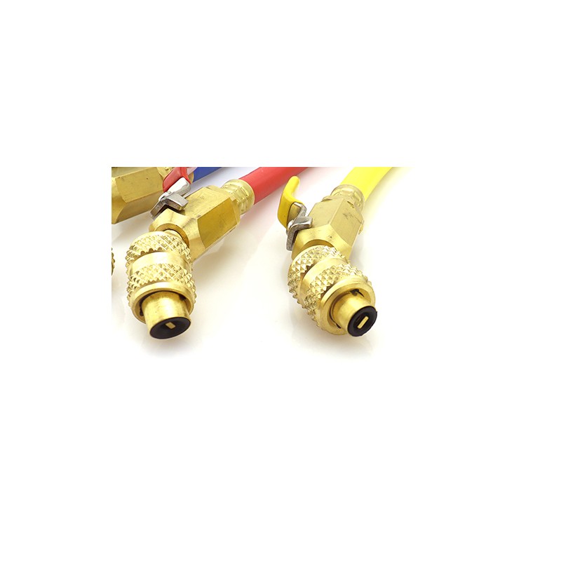 Set di Tubi di Ricarica Refrigerante CT-360-RYB-HV 150 cm con Rubinetto a Sfera per HVAC/R