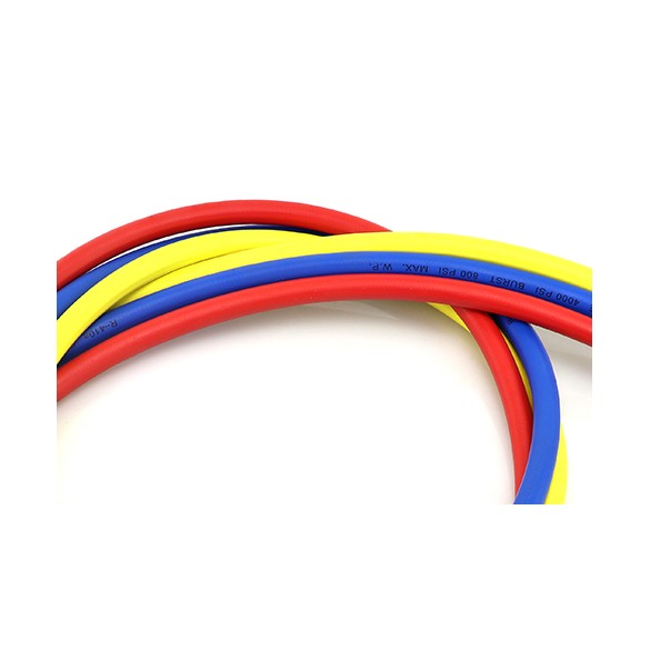 Set de 3 Tubes de Recharge de Réfrigérant CT-360-RYB-HV 150 cm 1/4″ × 5/16″ SAE avec Robinet à Boule – HVAC/R