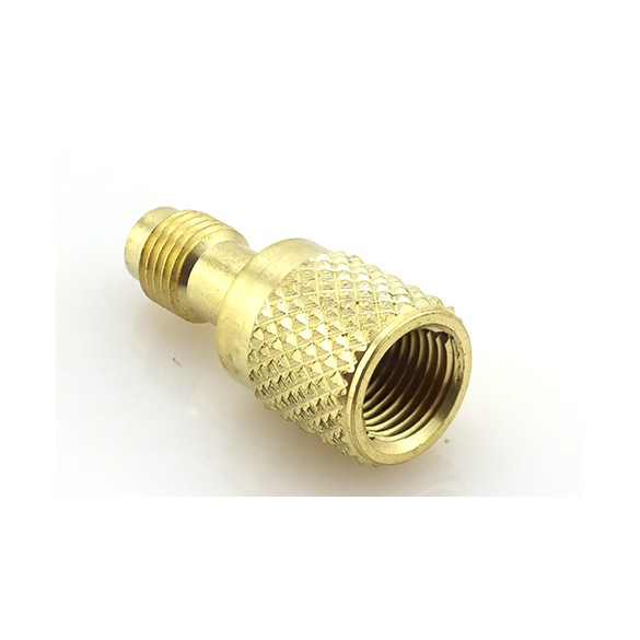 Adaptateur AD-87 F-1/4″ SAE × M-5/16″ SAE avec cœur et dépressuriseur – HVAC/R