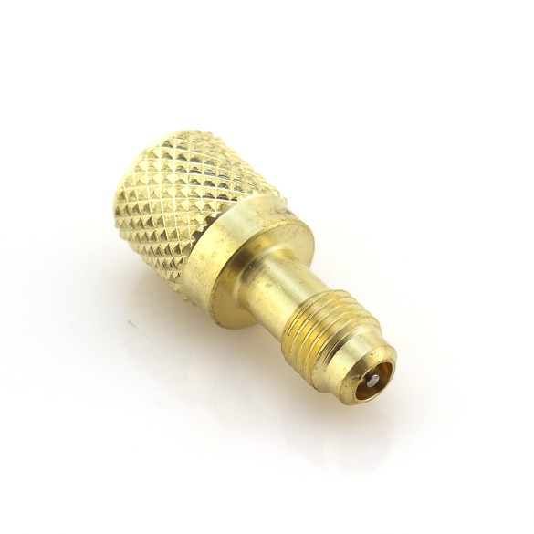 Adaptateur AD-89 F-5/16″ SAE × M-1/4″ SAE Rotatif avec Noyau et Dépressuriseur – HVAC/R