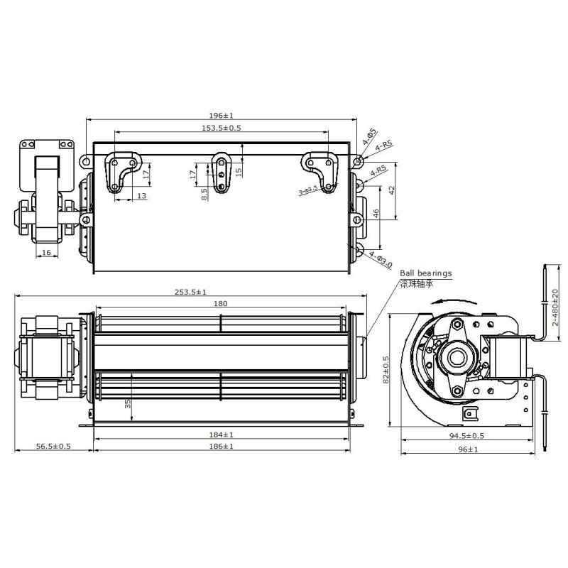 Ventilatore Tangenziale Weiguang YGF60-183R...
