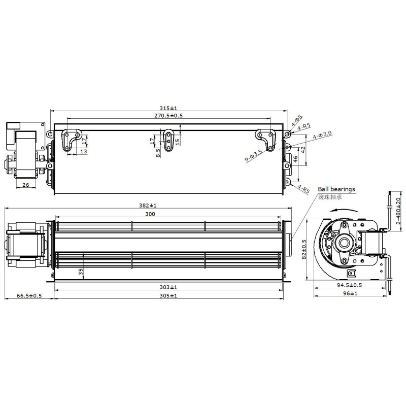 Ventilatore Tangenziale Weiguang YGF60-300L...