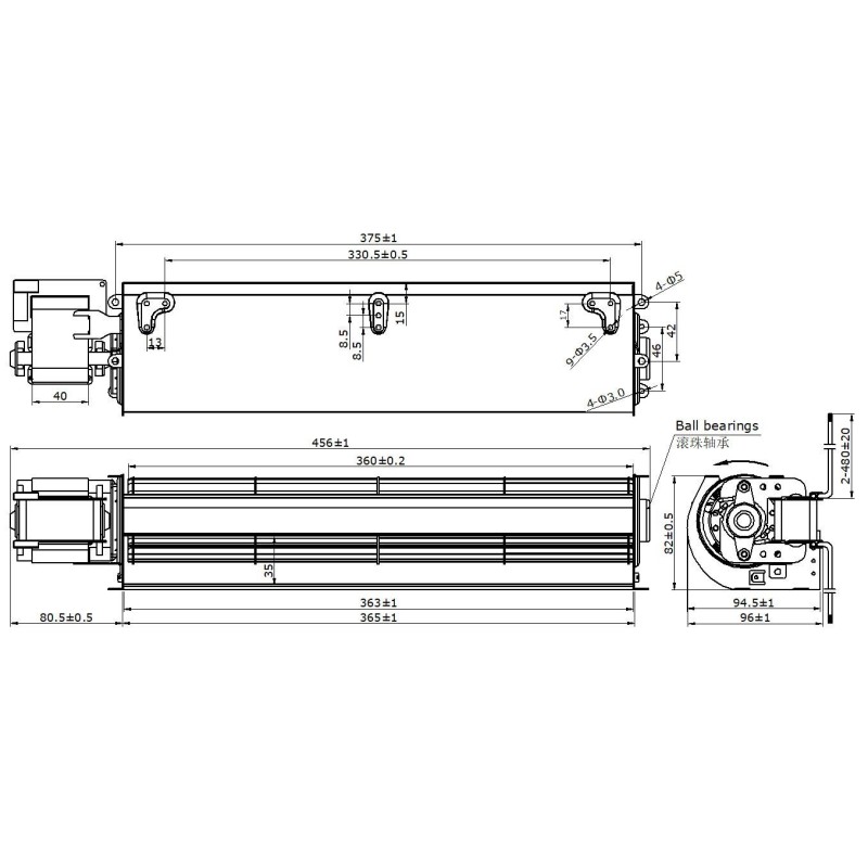 Ventilatore Tangenziale Weiguang YGF60-360L...